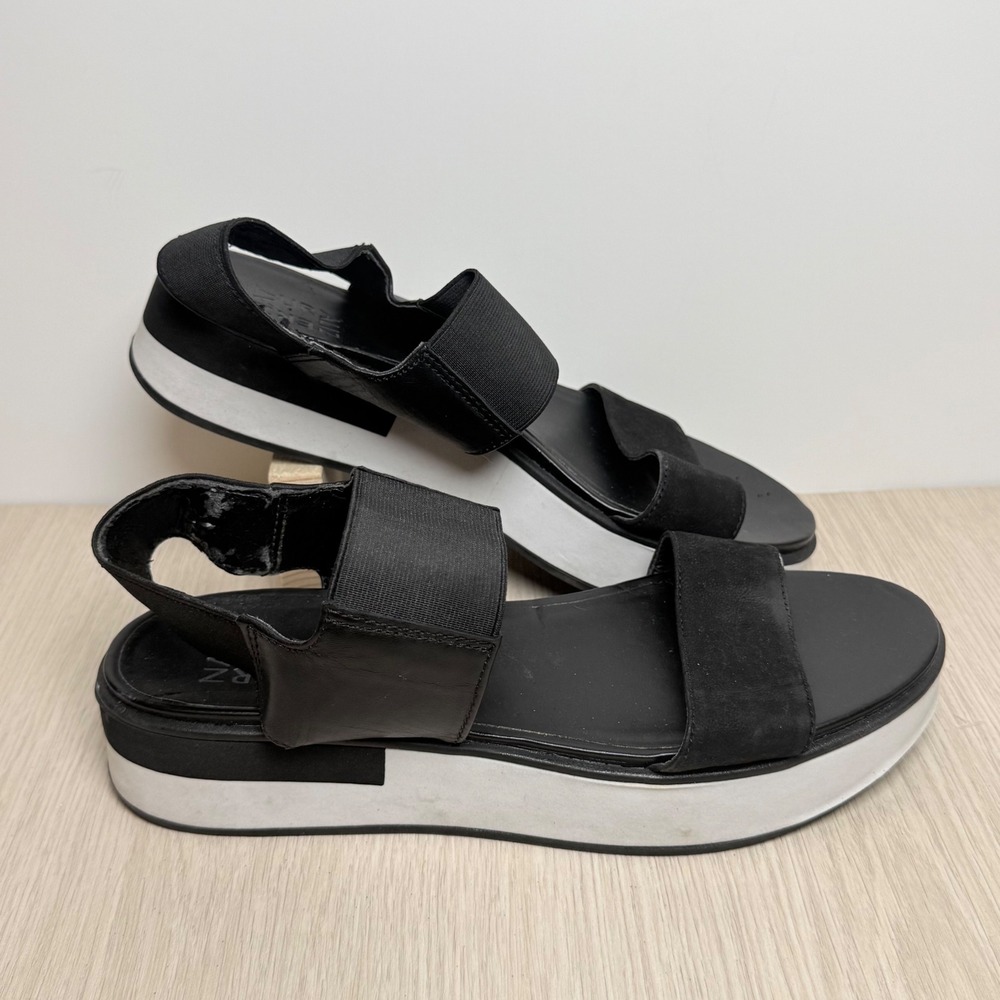 Platform Sandals Naturalizer Women 9M Black Carys Sporty Wedge Elastic Strap